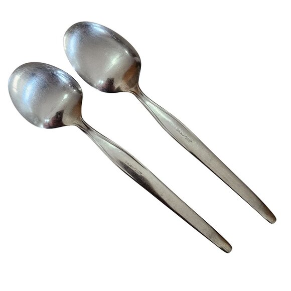 Elden Vintage Flower Serving Spoon Stainless  8.25" Rose Pattern Midcentury Colo - Picture 5 of 8